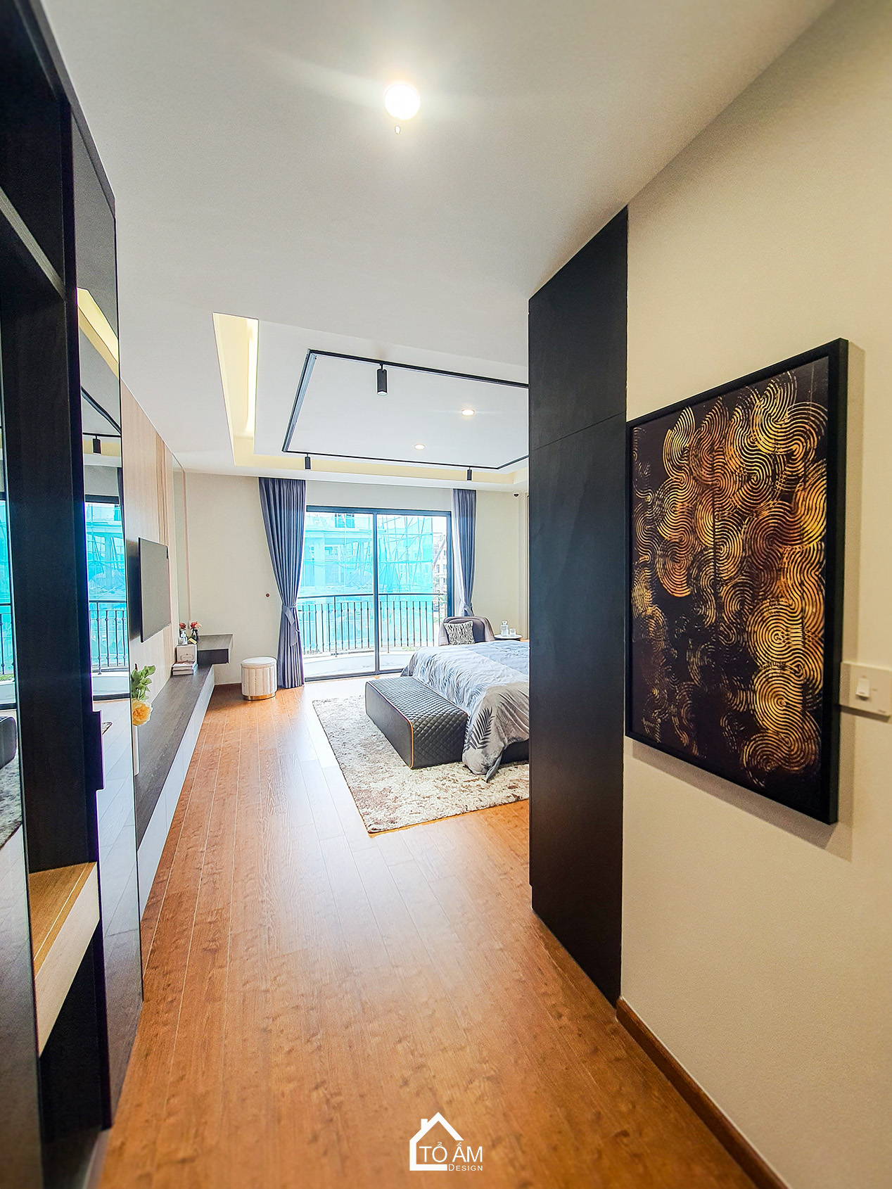 Tầng 3: Phòng ngủ master & phòng làm việc – Hoàn thiện Nhà mẫu Vinhomes Golden Avenue Móng Cái - Không gian nhà phố chữa lành - Tổ Ấm Design