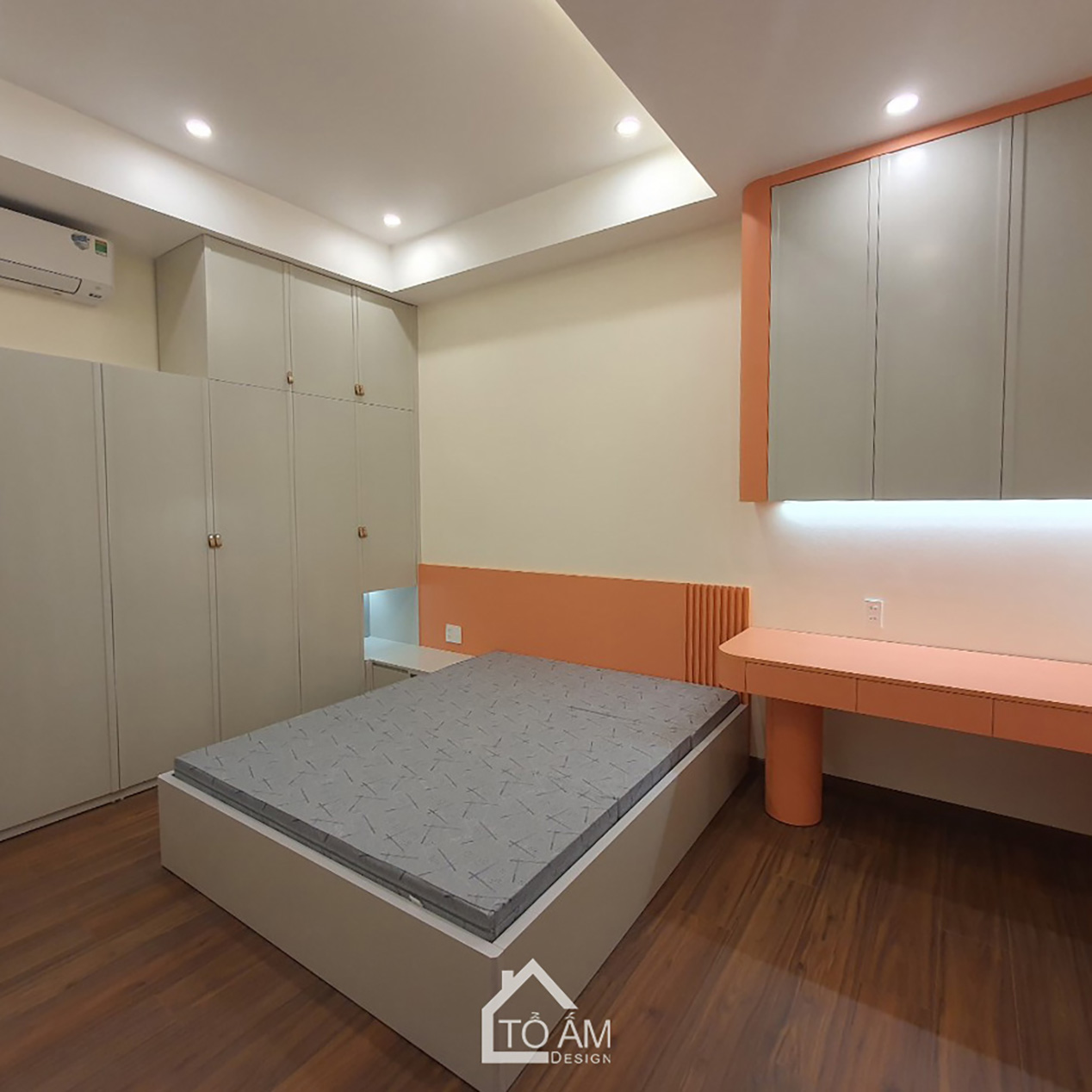 Tầng 2: Phòng ngủ con gái – Mềm mại, trong trẻo - Hoàn thiện Nhà phố Hiện đại 3 tầng tại Tiên Yên - Tổ Ấm Design