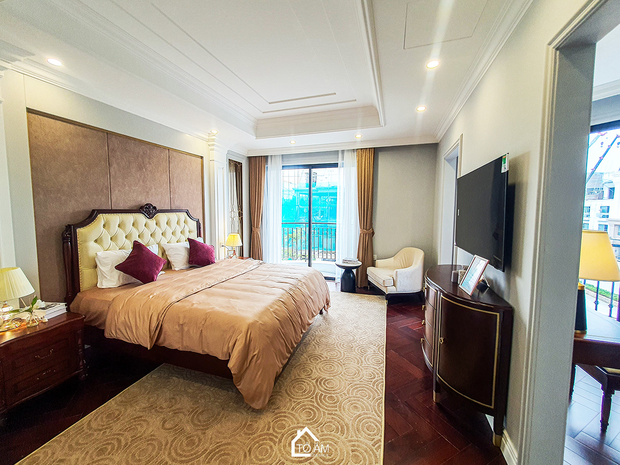 Tầng 3: Phòng ngủ Master 2 – Trầm lắng và sâu sắc – Hoàn thiện Công trình Nhà mẫu SHG9M tại Vinhomes Golden Avenue Móng Cái - Không gian nhà phố chữa lành - Tổ Ấm Design