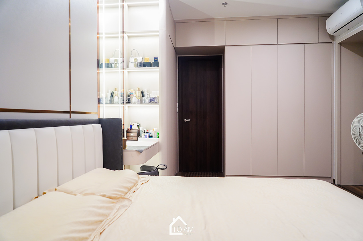 Phòng ngủ master: Không gian nghỉ ngơi chuẩn khách sạn cao cấp - Hoàn thiện Chung cư 3 ngủ Zurich 1, Ocean Park - Tổ Ấm Design