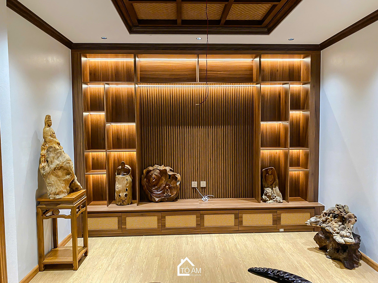 Phòng trà: Khoảng lặng giữa nhịp sống đô thị - Hoàn Thiện Nội Thất Nhà Phố 3 Tầng tại Yên Nghĩa, Hà Đông - Tổ Ấm Design