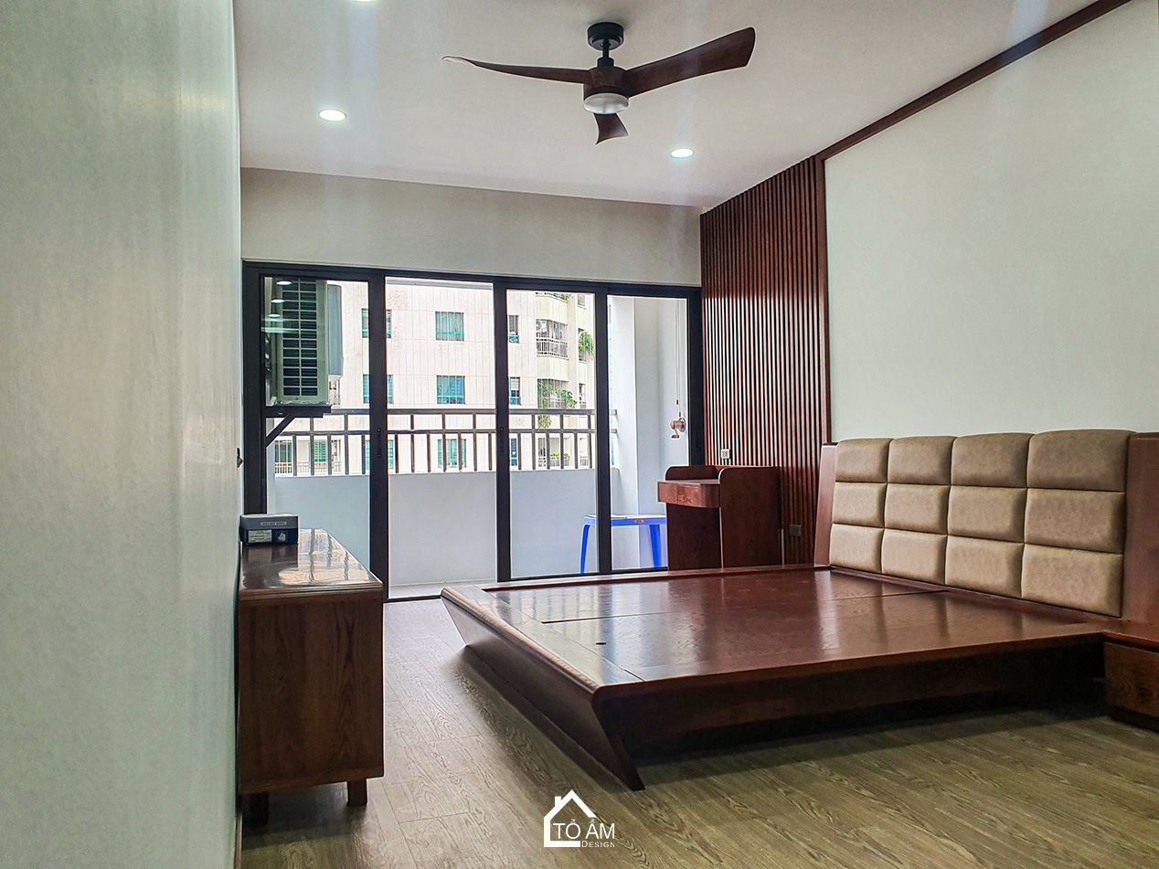 Phòng ngủ Master – Không gian nghỉ dưỡng của riêng gia chủ - Hoàn thiện nội thất Chung cư 3 ngủ tại tòa 24T2, Cầu Giấy phong cách hiện đại – Tổ Ấm Design