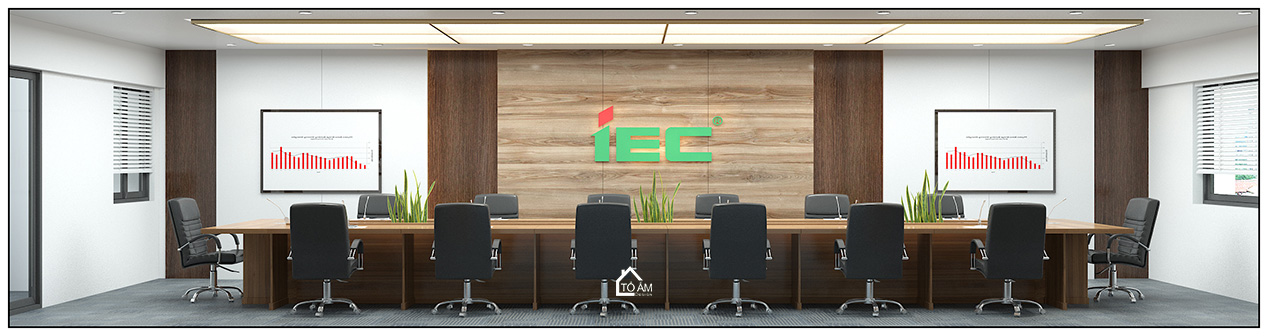 3D phòng họp lớn văn phòng công ty IEC phong cách hiện đại - 3D nội thất văn phòng công ty - Tổ Ấm Design