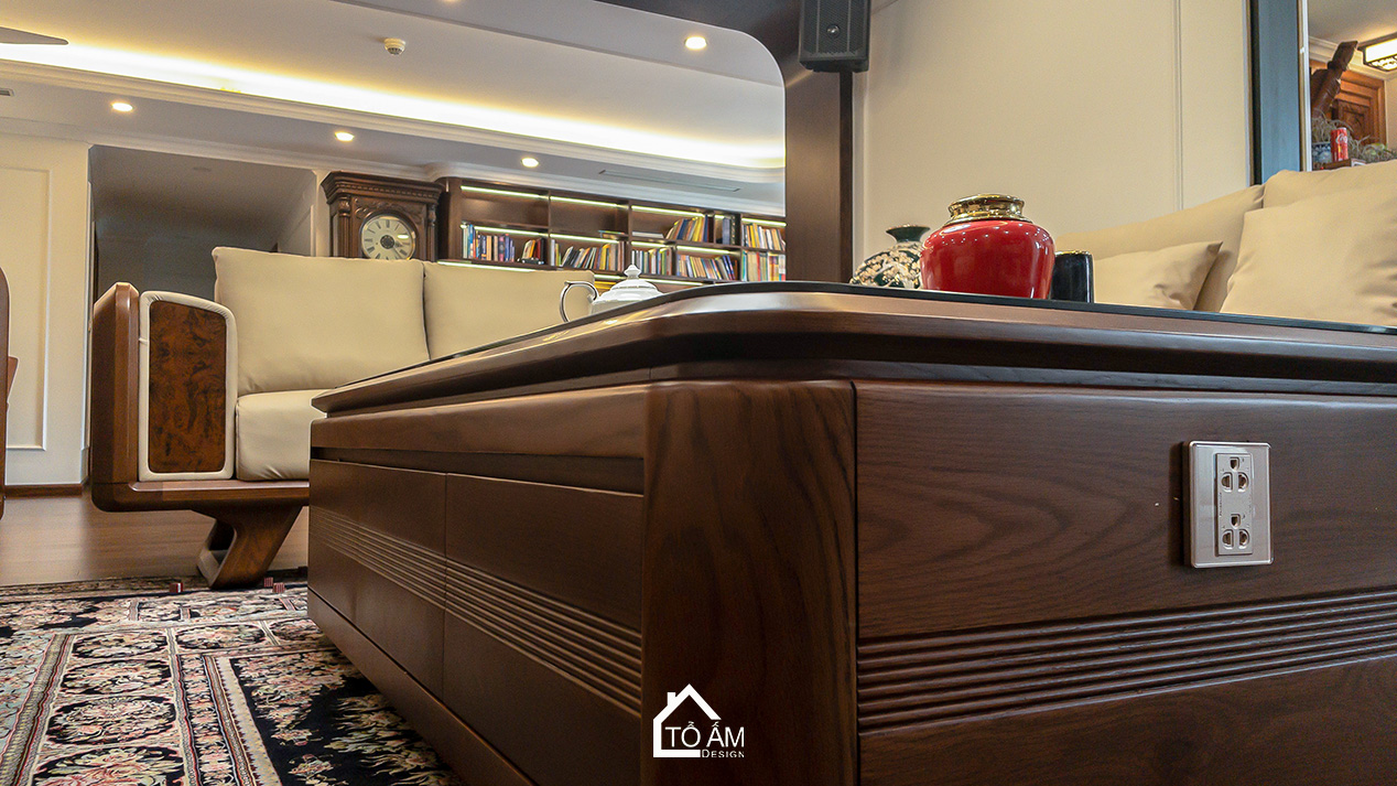 Phòng khách sang trọng – trái tim của căn hộ Chung cư đập thông 4 ngủ Hà Đông - Hoàn thiện Chung cư đập thông 4 ngủ Hà Đông – Mulberry Land - Tổ Ấm Design