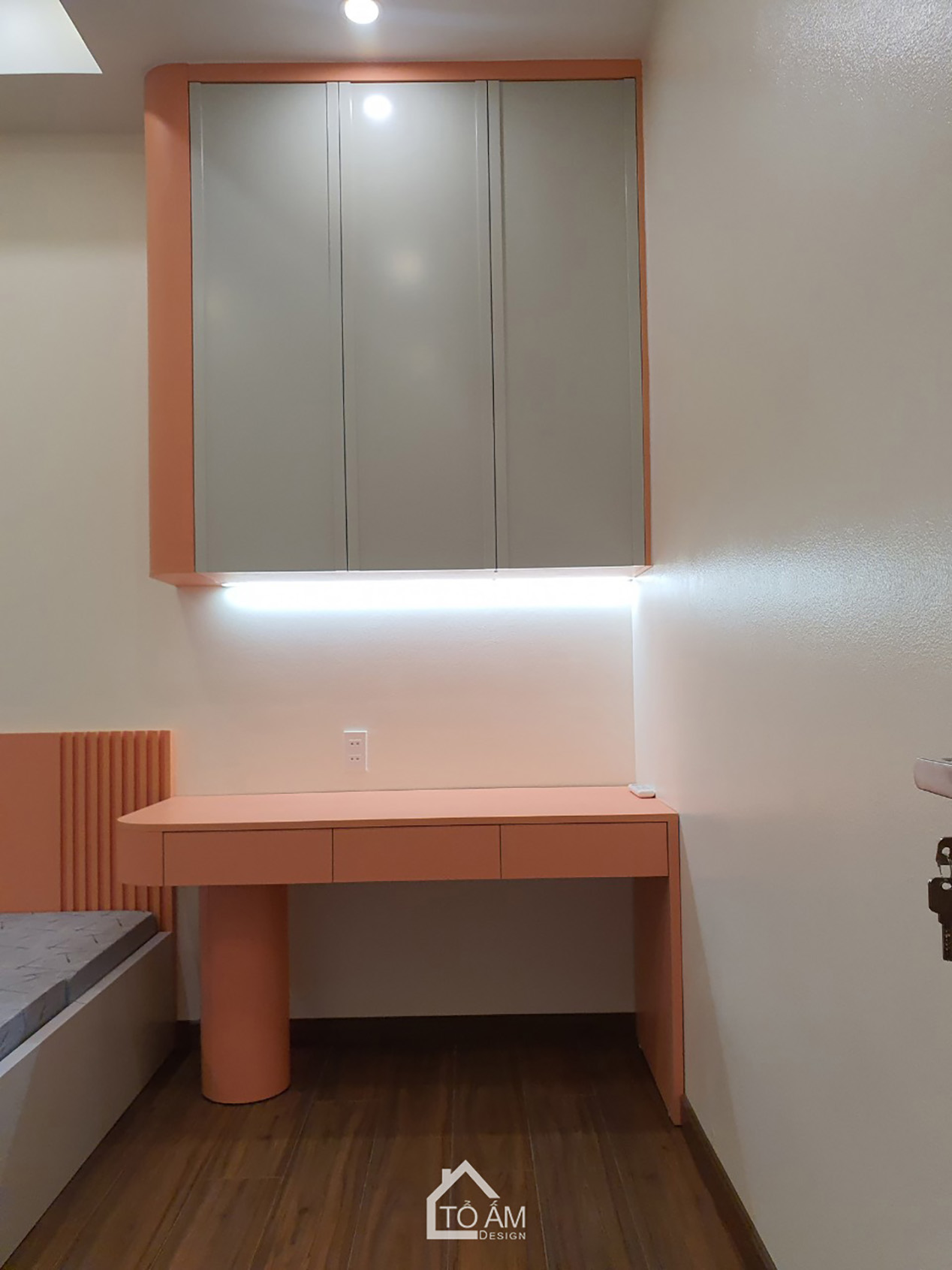 Tầng 2: Phòng ngủ con gái – Mềm mại, trong trẻo - Hoàn thiện Nhà phố Hiện đại 3 tầng tại Tiên Yên - Tổ Ấm Design