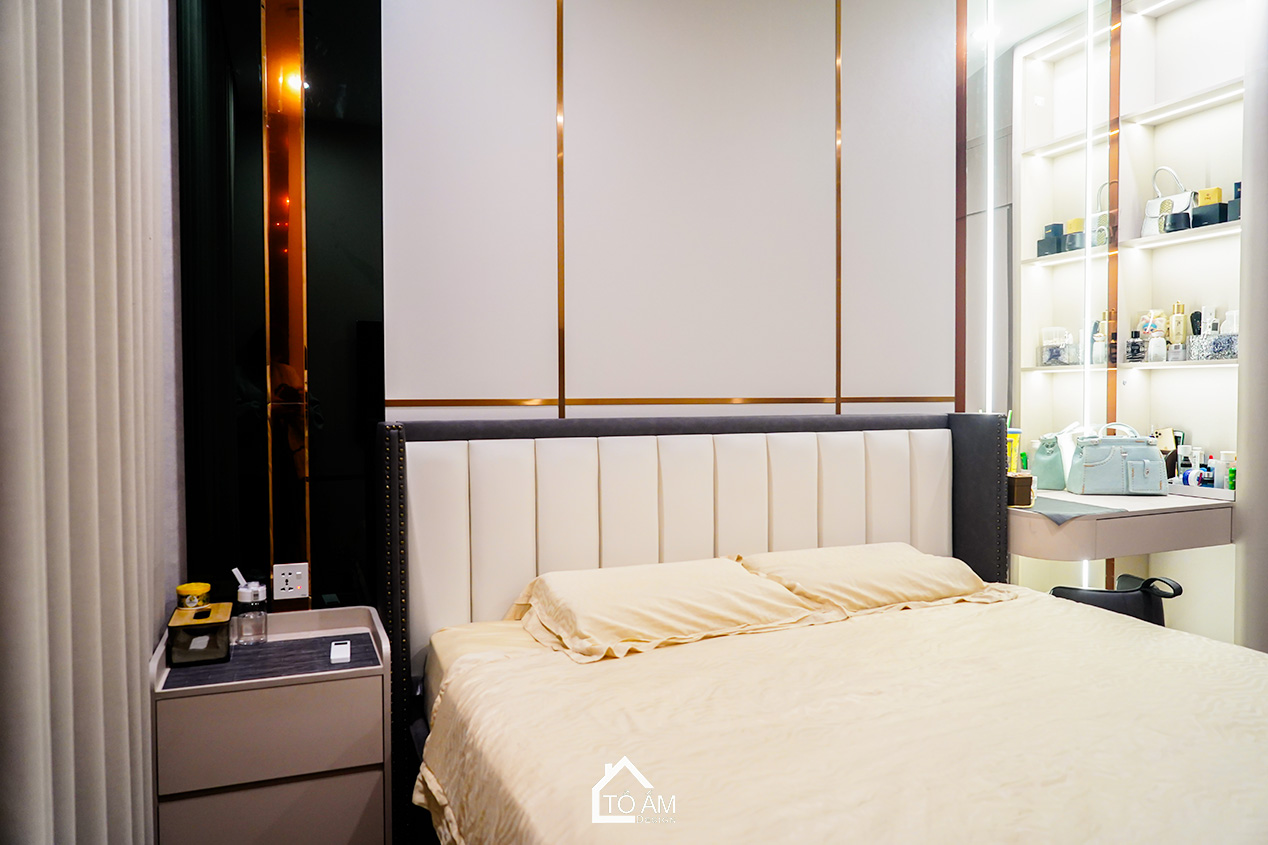 Phòng ngủ master: Không gian nghỉ ngơi chuẩn khách sạn cao cấp - Hoàn thiện Chung cư 3 ngủ Zurich 1, Ocean Park - Tổ Ấm Design