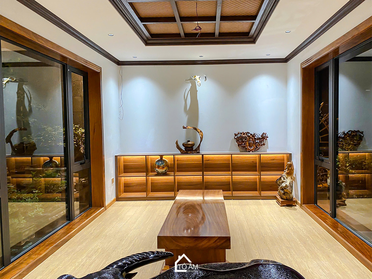 Phòng trà: Khoảng lặng giữa nhịp sống đô thị - Hoàn Thiện Nội Thất Nhà Phố 3 Tầng tại Yên Nghĩa, Hà Đông - Tổ Ấm Design