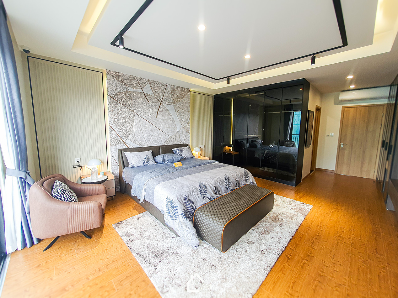 Tầng 3: Phòng ngủ master & phòng làm việc – Hoàn thiện Nhà mẫu Vinhomes Golden Avenue Móng Cái - Không gian nhà phố chữa lành - Tổ Ấm Design