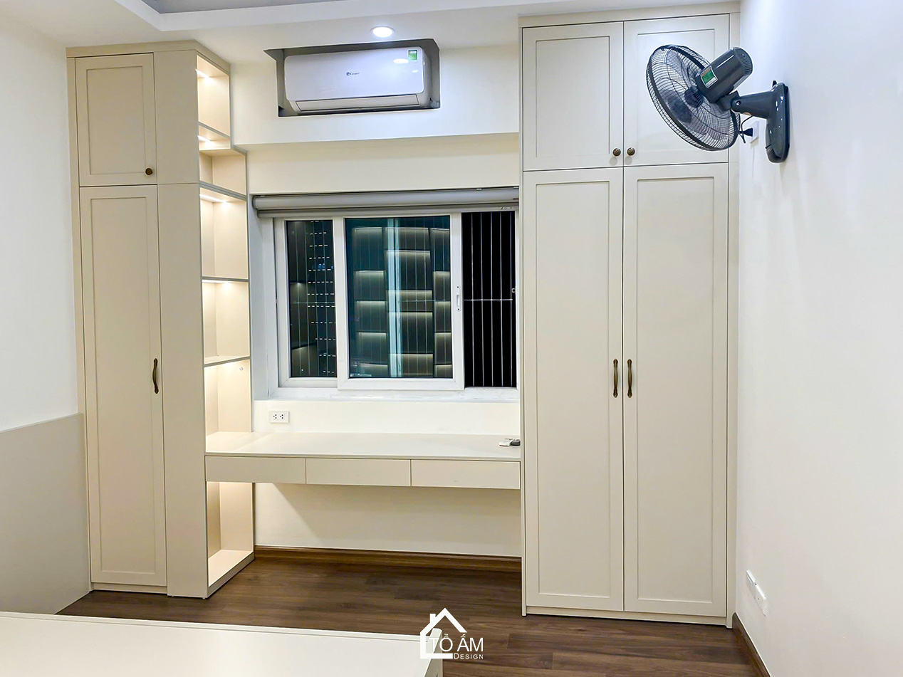 Phòng ngủ 3: Ngọt ngào – Thoáng sáng – Đậm chất Neo-classic - Hoàn thiện Chung cư 3 ngủ Cienco Thanh Xuân, Hoàng Đạo Thúy - Tổ Ấm Design