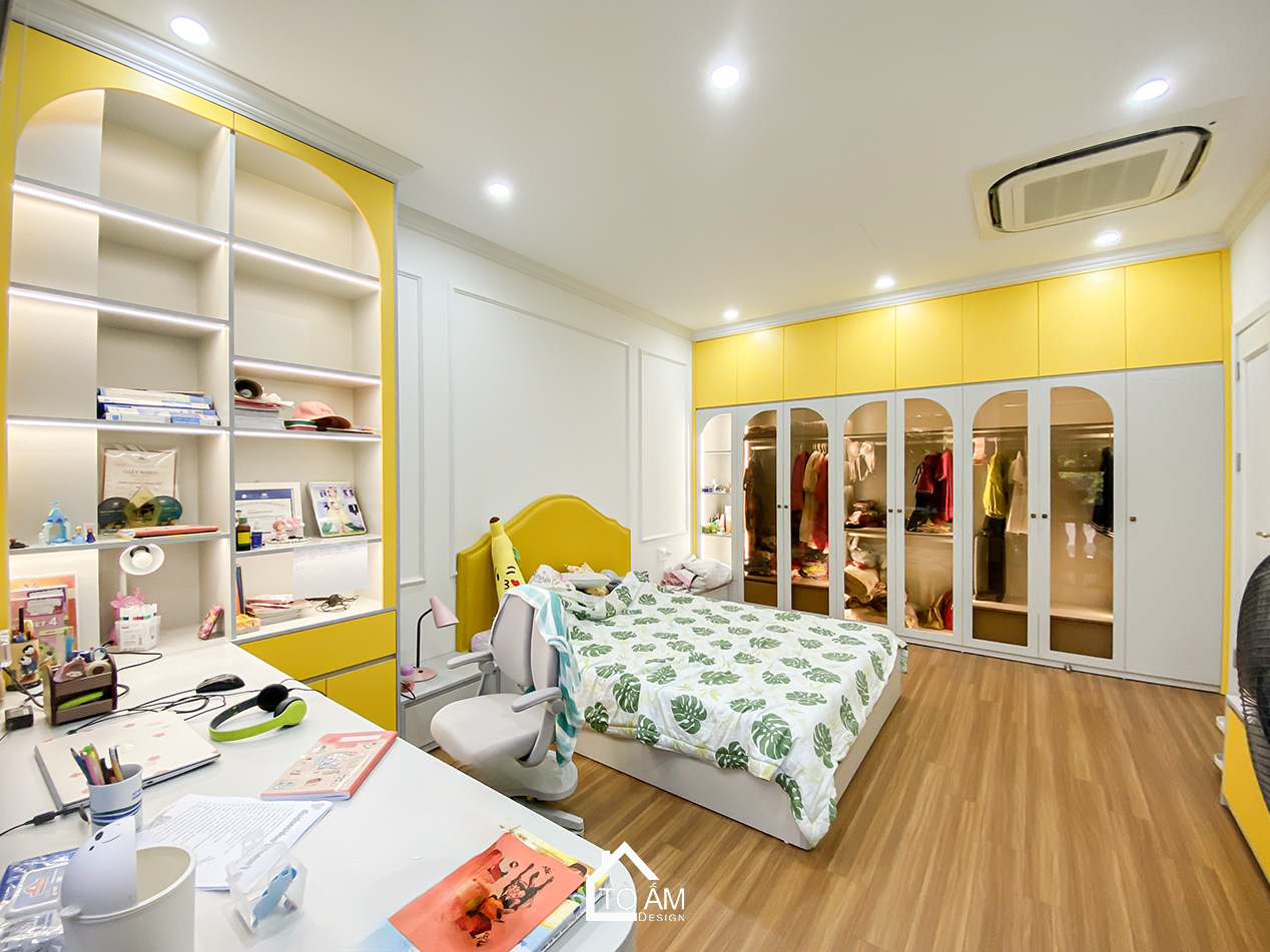 Phòng ngủ bé gái 1 – Dịu dàng, nữ tính, đầy cảm xúc - Hoàn Thiện Nhà Phố 4 Tầng Chữa Lành tại Vinhomes Imperia Hải Phòng - Tổ Ấm Design