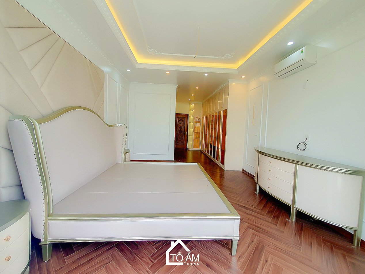 Tầng 3 – Phòng ngủ Master & WC – Không gian chữa lành riêng tư - Hoàn thiện Nhà phố 5 tầng chữa lành tại Móng Cái - Tổ Ấm Design