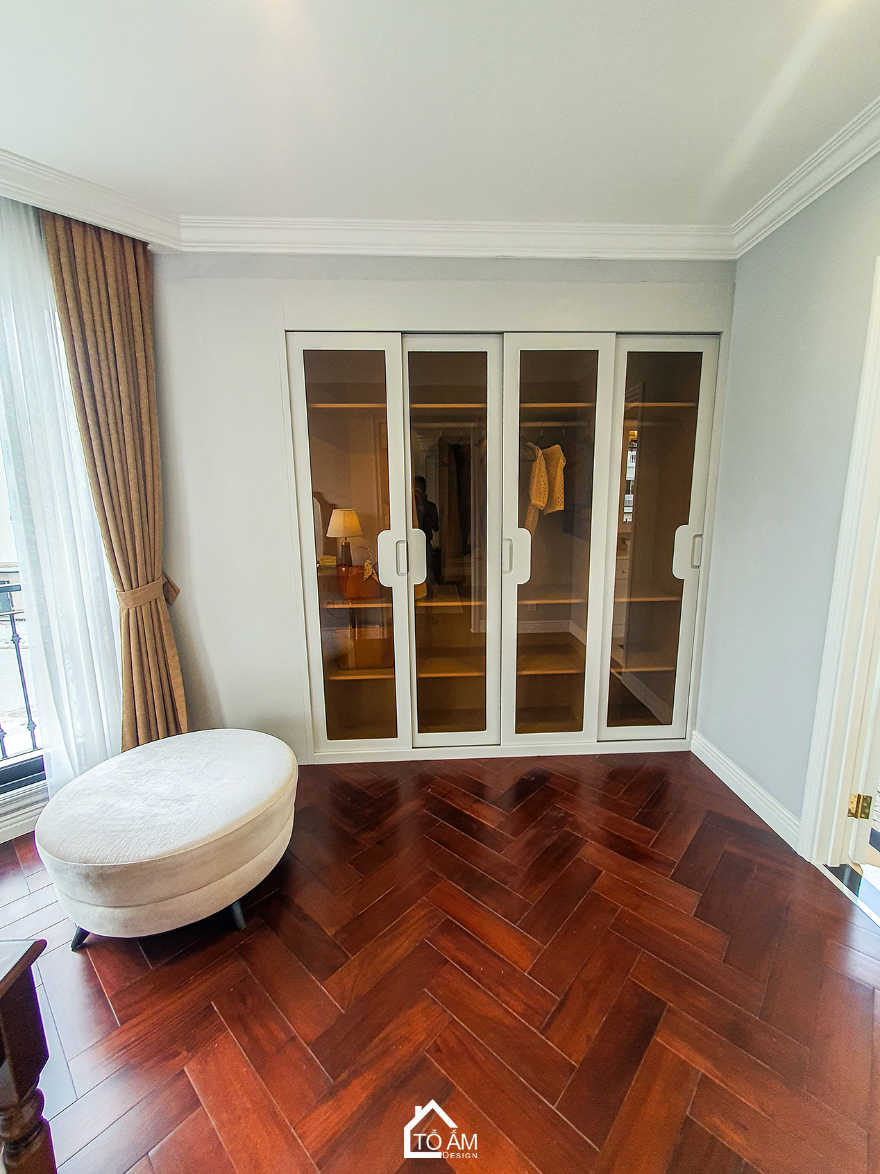 Tầng 3: Phòng ngủ Master 2 – Trầm lắng và sâu sắc – Hoàn thiện Công trình Nhà mẫu SHG9M tại Vinhomes Golden Avenue Móng Cái - Không gian nhà phố chữa lành - Tổ Ấm Design