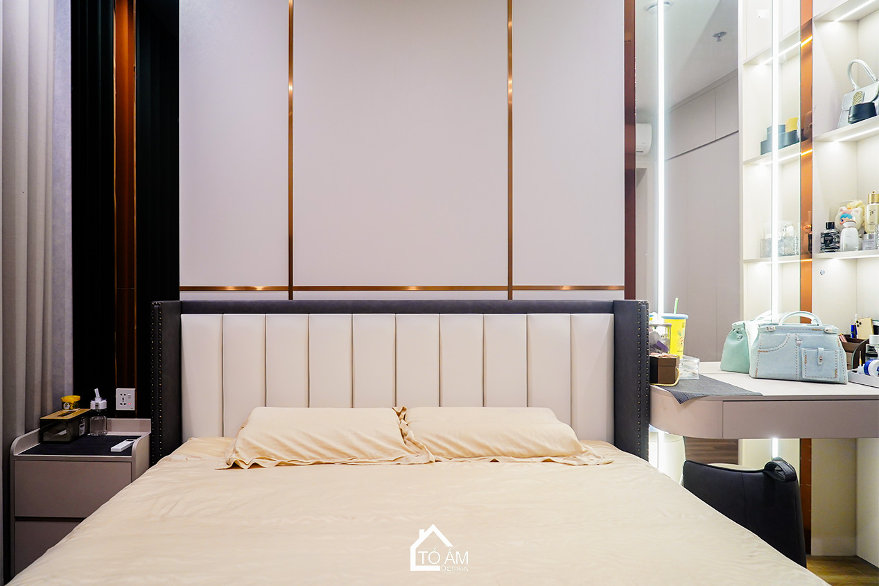 Phòng ngủ master: Không gian nghỉ ngơi chuẩn khách sạn cao cấp - Hoàn thiện Chung cư 3 ngủ Zurich 1, Ocean Park - Tổ Ấm Design