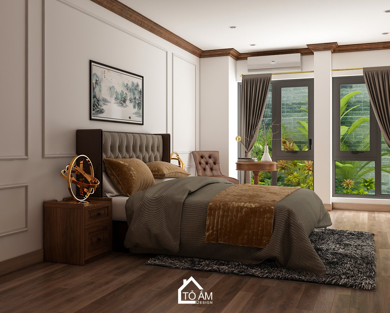Phòng ngủ phong cách Tân cổ điển sang trọng - 3D nội thất văn phòng công ty PTM – Tổ Ấm Design