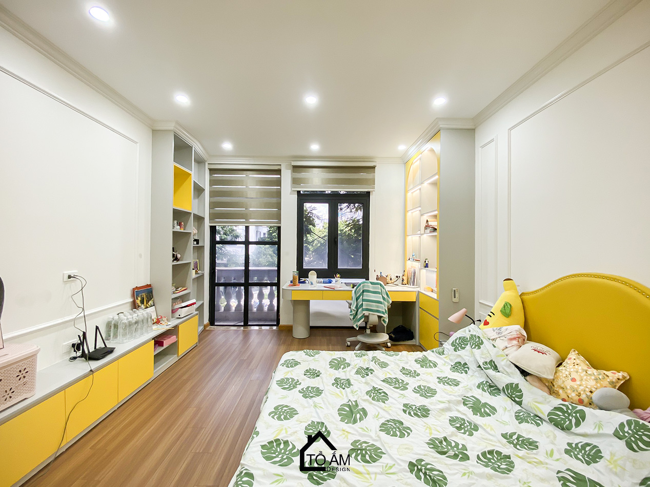 Phòng ngủ bé gái 1 – Dịu dàng, nữ tính, đầy cảm xúc - Hoàn Thiện Nhà Phố 4 Tầng Chữa Lành tại Vinhomes Imperia Hải Phòng - Tổ Ấm Design