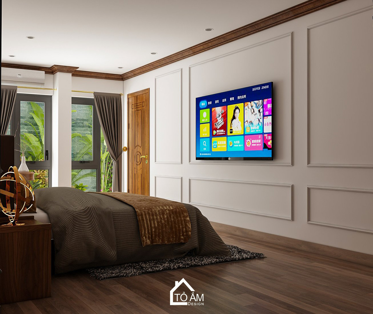 Phòng ngủ phong cách Tân cổ điển sang trọng - 3D nội thất văn phòng công ty PTM – Tổ Ấm Design