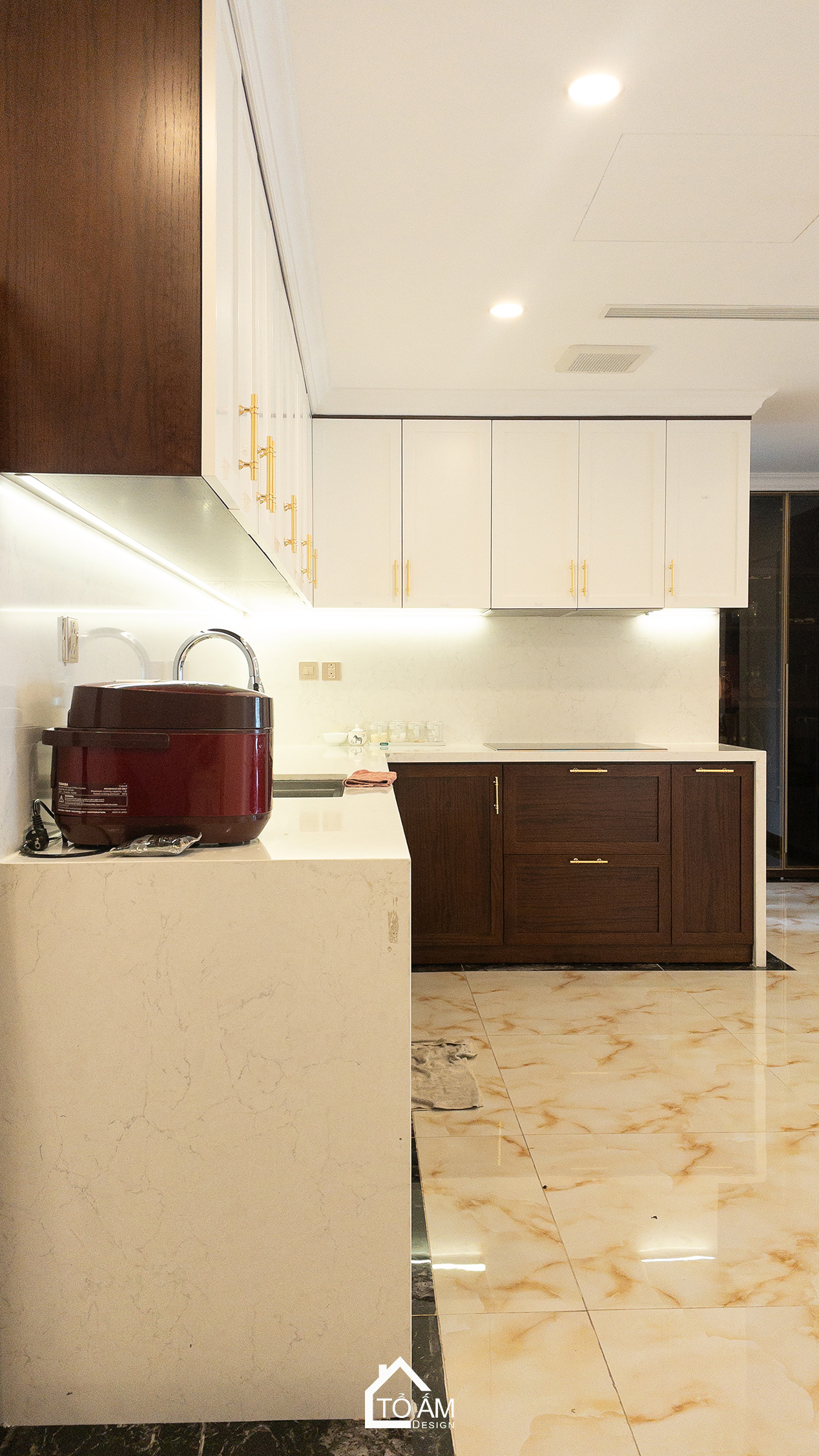 Không gian bếp & bàn ăn – nơi gắn kết mọi thành viên - Hoàn thiện Chung cư đập thông 4 ngủ Hà Đông, Mulberry Land - Tổ Ấm Design