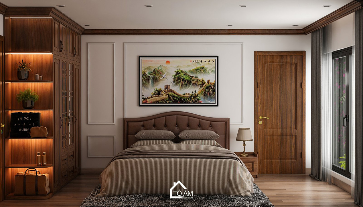 Phòng ngủ phong cách Tân cổ điển sang trọng - 3D nội thất văn phòng công ty PTM – Tổ Ấm Design