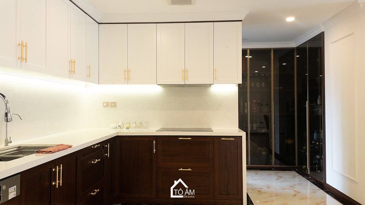 Không gian bếp & bàn ăn – nơi gắn kết mọi thành viên - Hoàn thiện Chung cư đập thông 4 ngủ Hà Đông, Mulberry Land - Tổ Ấm Design