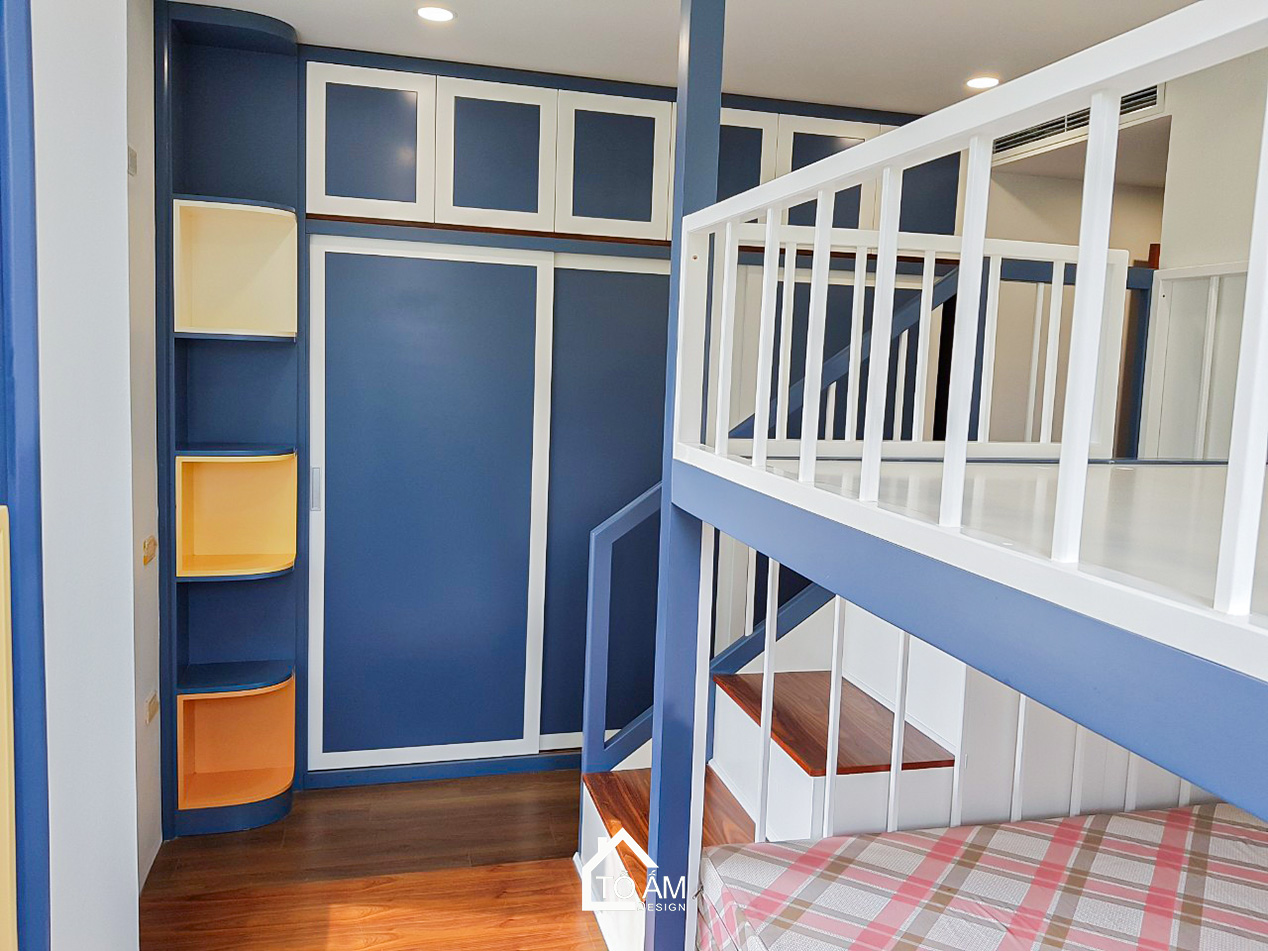 Phòng ngủ bé trai Gỗ gõ đỏ sang trọng phong cách Tân Cổ Điển - Biệt thự Gỗ gõ đỏ sang trọng – Tổ Ấm Design