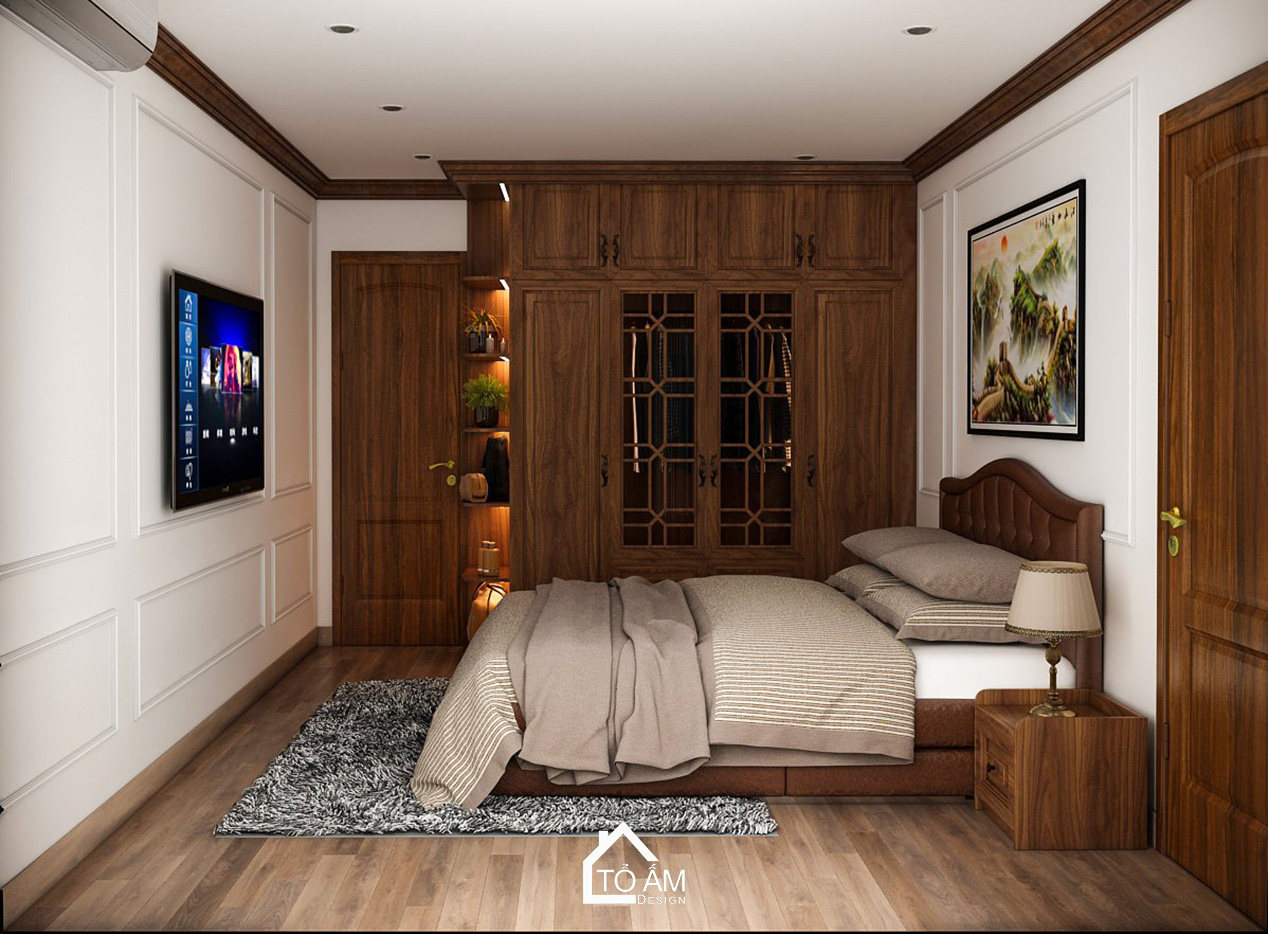 Phòng ngủ phong cách Tân cổ điển sang trọng - 3D nội thất văn phòng công ty PTM – Tổ Ấm Design