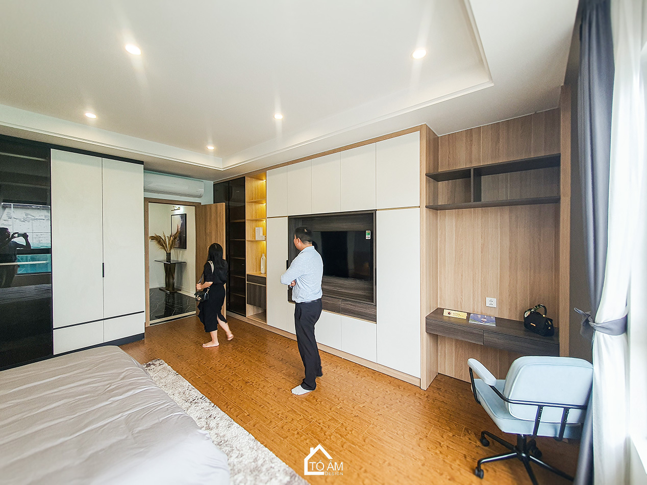 Tầng 4: Hai phòng ngủ nhỏ của con trai, con gái – Hoàn thiện Nhà mẫu Vinhomes Golden Avenue Móng Cái - Không gian nhà phố chữa lành - Tổ Ấm Design