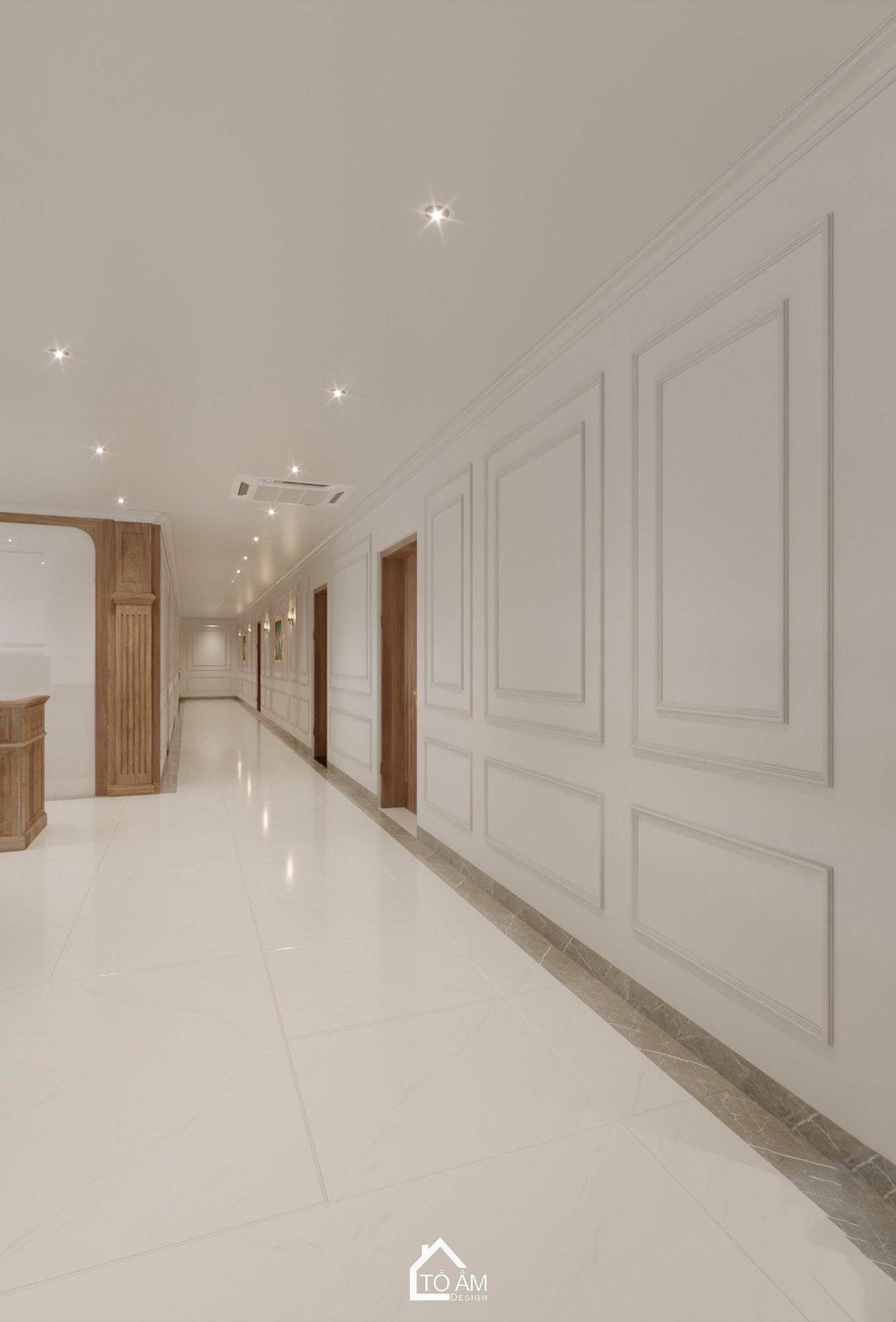 Sảnh nhà phong cách Tân cổ điển sang trọng - 3D nội thất văn phòng công ty PTM – Tổ Ấm Design