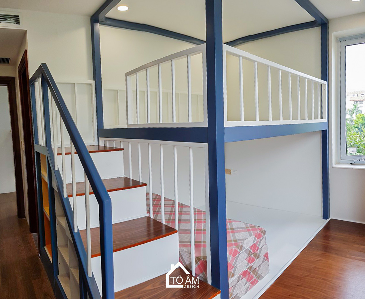 Phòng ngủ bé trai Gỗ gõ đỏ sang trọng phong cách Tân Cổ Điển - Biệt thự Gỗ gõ đỏ sang trọng – Tổ Ấm Design