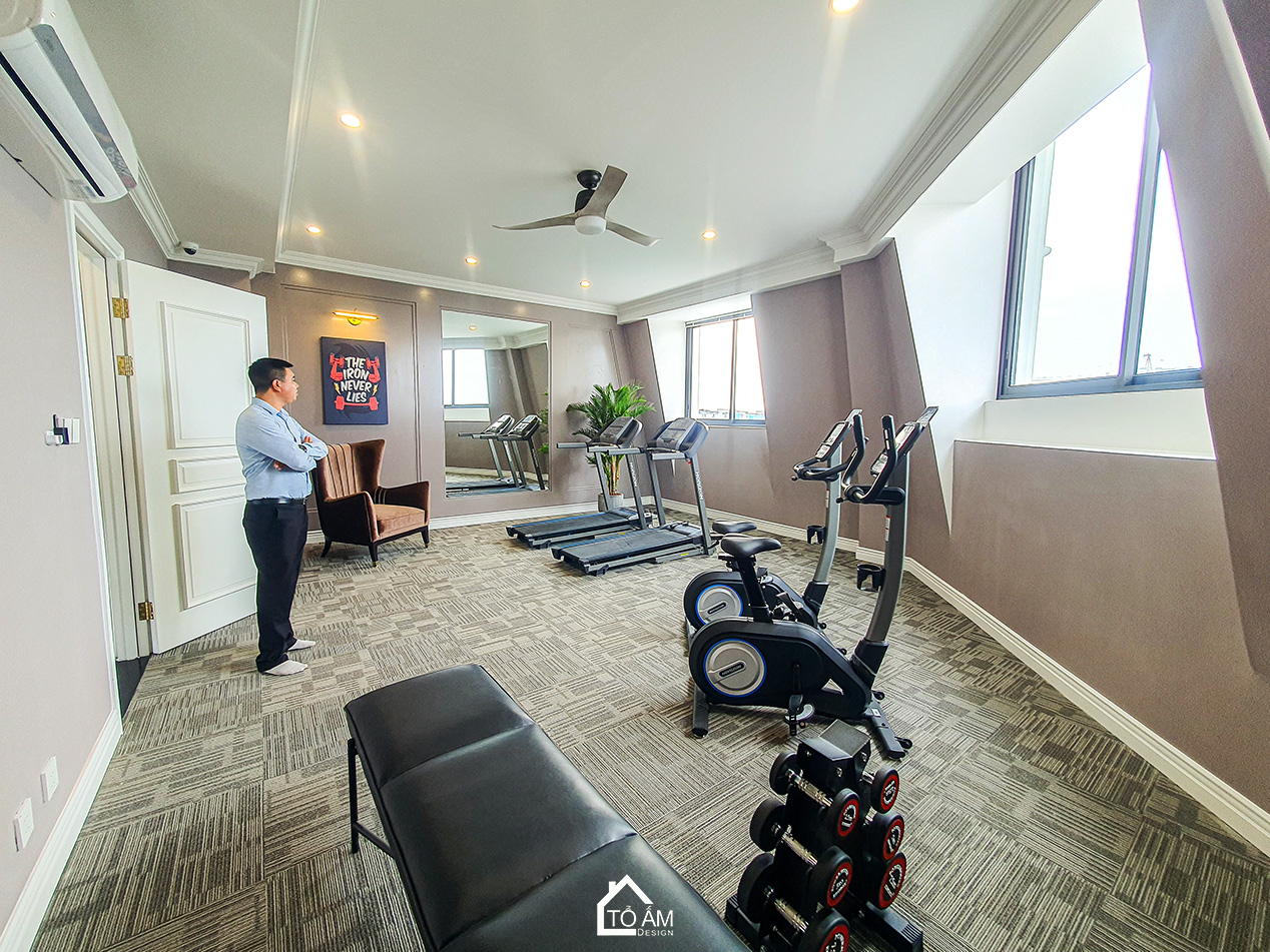 Tầng 5: Phòng tập Gym – Hoàn thiện Công trình Nhà mẫu SHG9M tại Vinhomes Golden Avenue Móng Cái - Không gian nhà phố chữa lành - Tổ Ấm Design