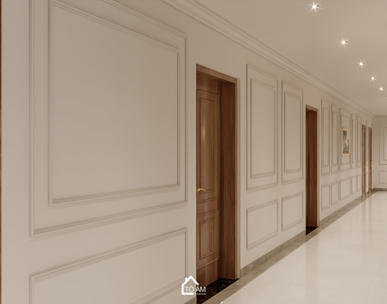 Sảnh nhà phong cách Tân cổ điển sang trọng - 3D nội thất văn phòng công ty PTM – Tổ Ấm Design