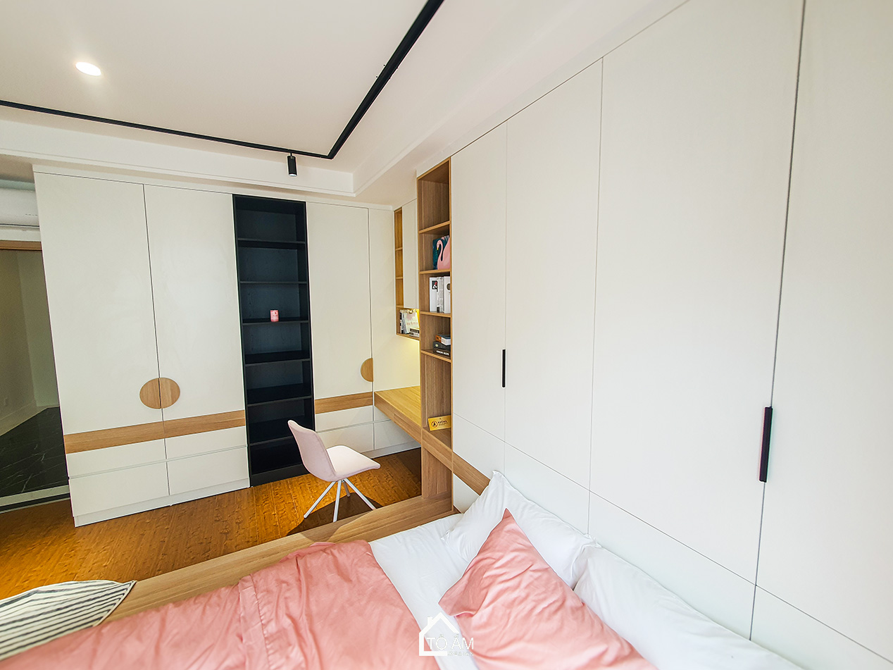 Tầng 4: Hai phòng ngủ nhỏ của con trai, con gái – Hoàn thiện Nhà mẫu Vinhomes Golden Avenue Móng Cái - Không gian nhà phố chữa lành - Tổ Ấm Design