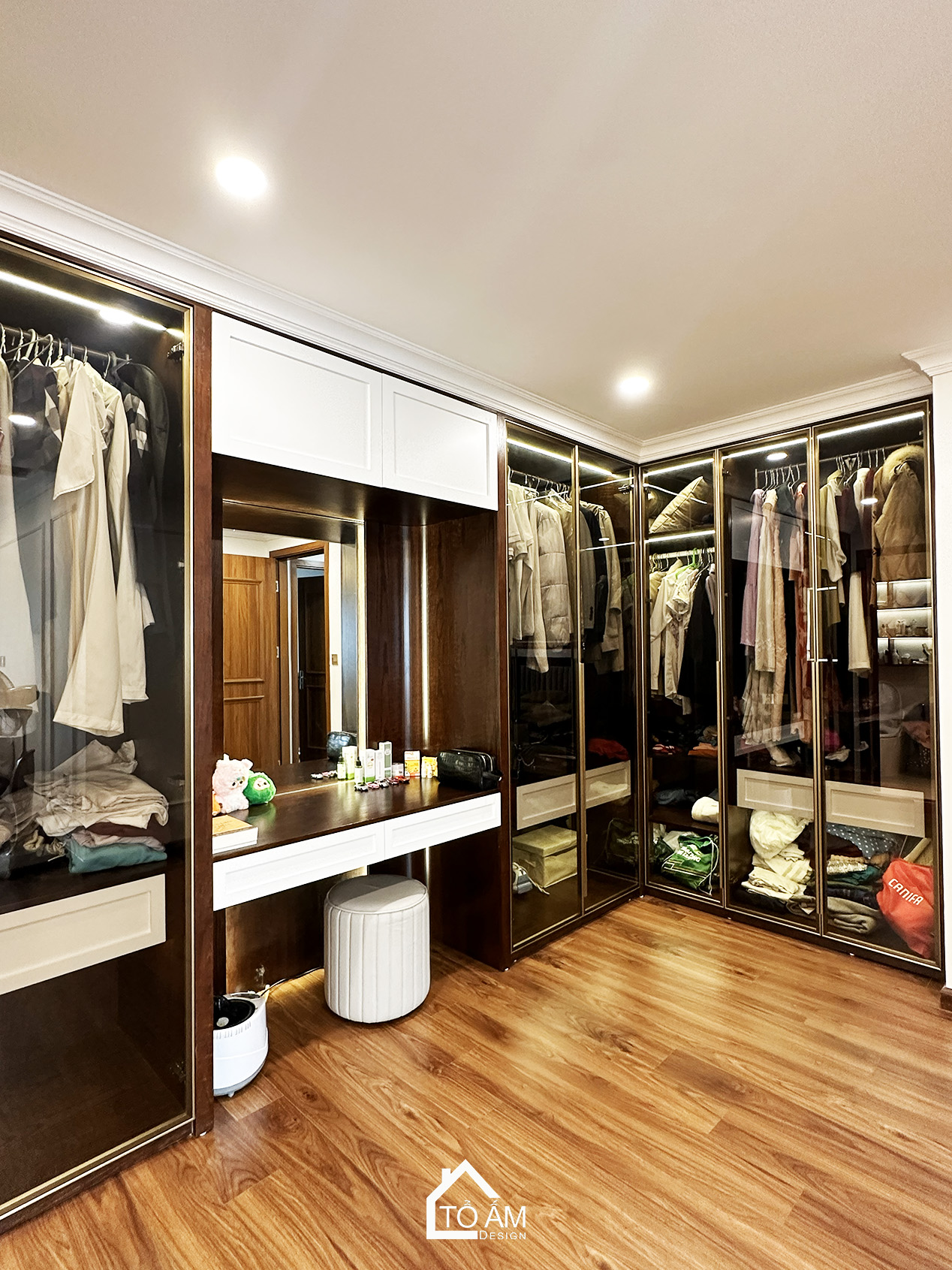 Phòng ngủ master – riêng tư, thanh lịch, đầy cảm xúc - Hoàn thiện Chung cư đập thông 4 ngủ Hà Đông, Mulberry Land - Tổ Ấm Design