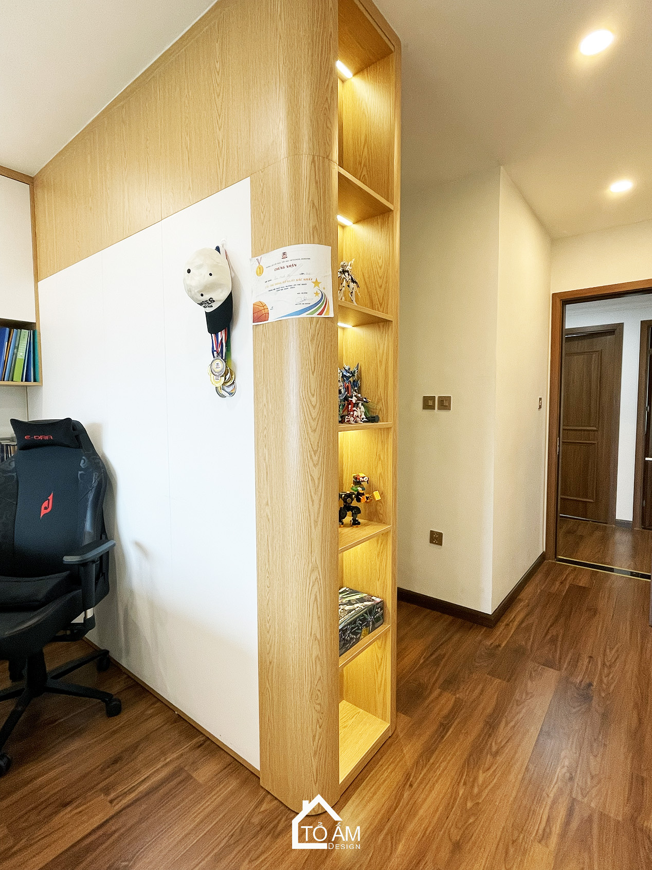 Phòng ngủ con trai 1 – năng động, tiện nghi, tràn cảm hứng - Hoàn thiện Chung cư đập thông 4 ngủ Hà Đông, Mulberry Land - Tổ Ấm Design