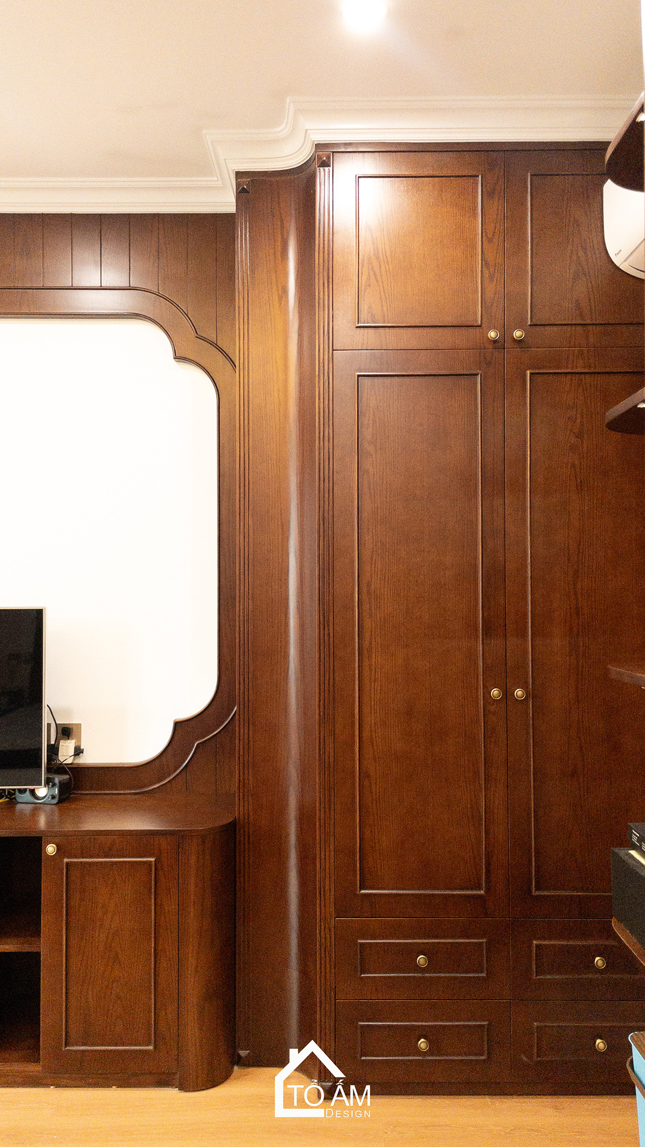 Phòng ngủ Master: Tĩnh tại – Riêng tư – Đậm chất Đông Dương  - Hoàn thiện công trình Biệt thự sân vườn Đông Anh - Tổ Ấm Design