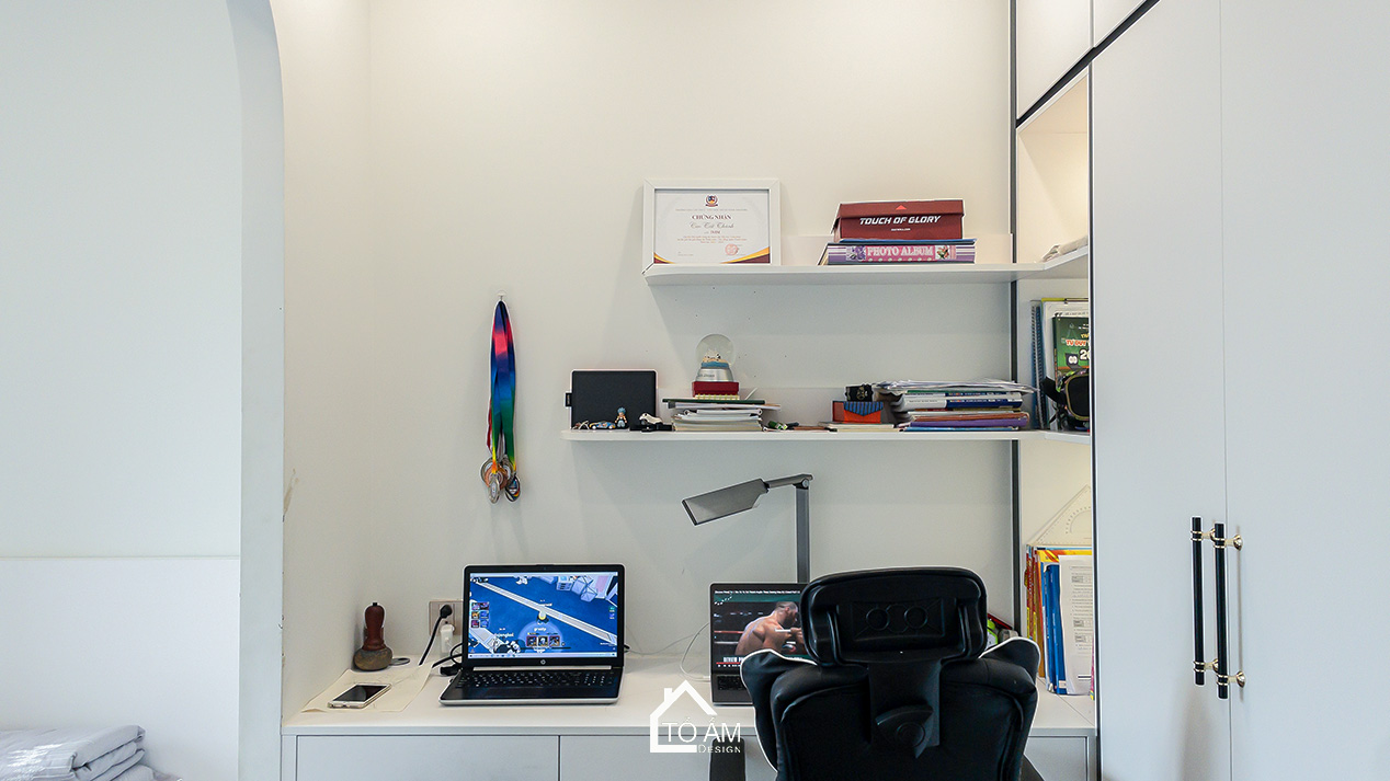 Phòng ngủ con trai 2 – sáng tạo, cá tính, đậm dấu ấn riêng - Hoàn thiện Chung cư đập thông 4 ngủ Hà Đông, Mulberry Land - Tổ Ấm Design