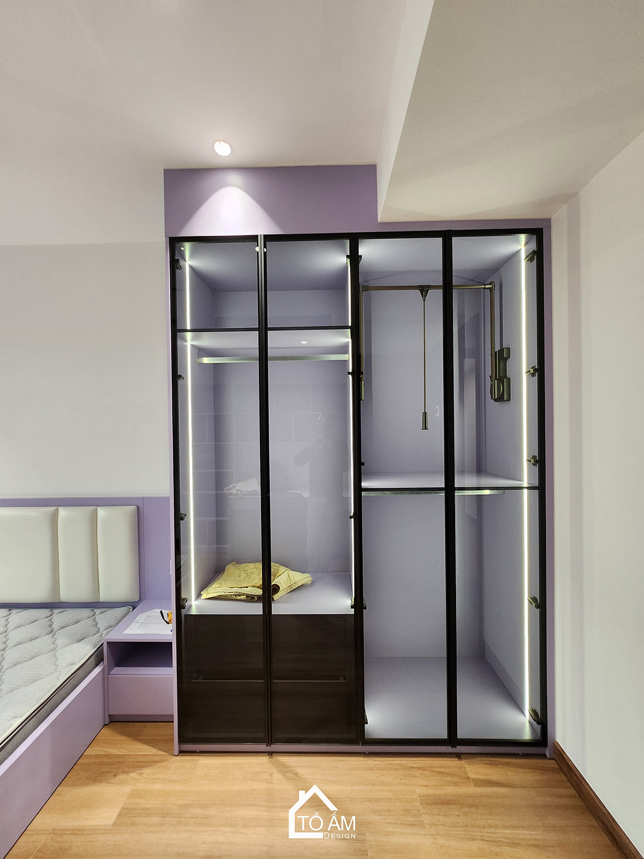 Phòng ngủ con gái: Trẻ trung – nhẹ nhàng – cảm hứng học tập - Hoàn thiện Chung cư 2 ngủ tại Tòa Ciputra, Tây Hồ - Tổ Ấm Design 