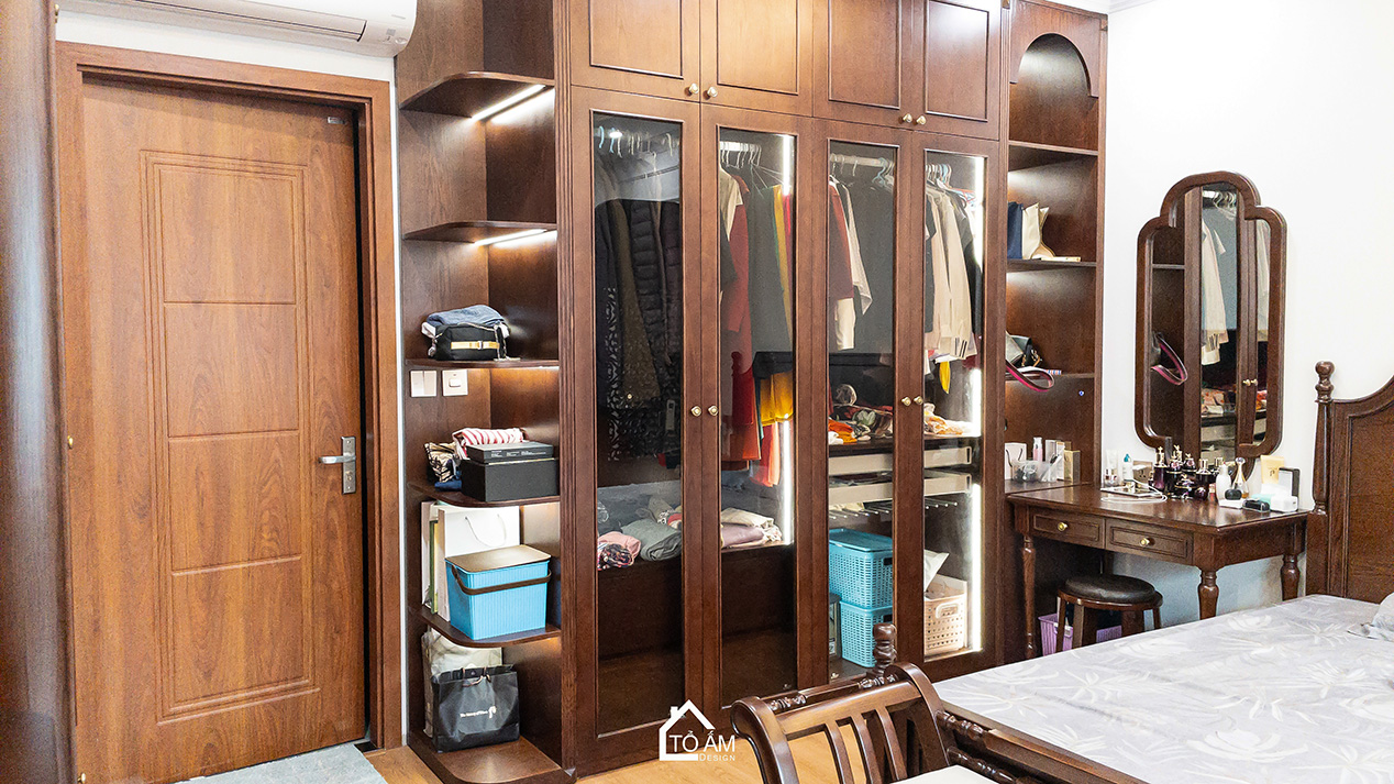 Phòng ngủ Master: Tĩnh tại – Riêng tư – Đậm chất Đông Dương  - Hoàn thiện công trình Biệt thự sân vườn Đông Anh - Tổ Ấm Design