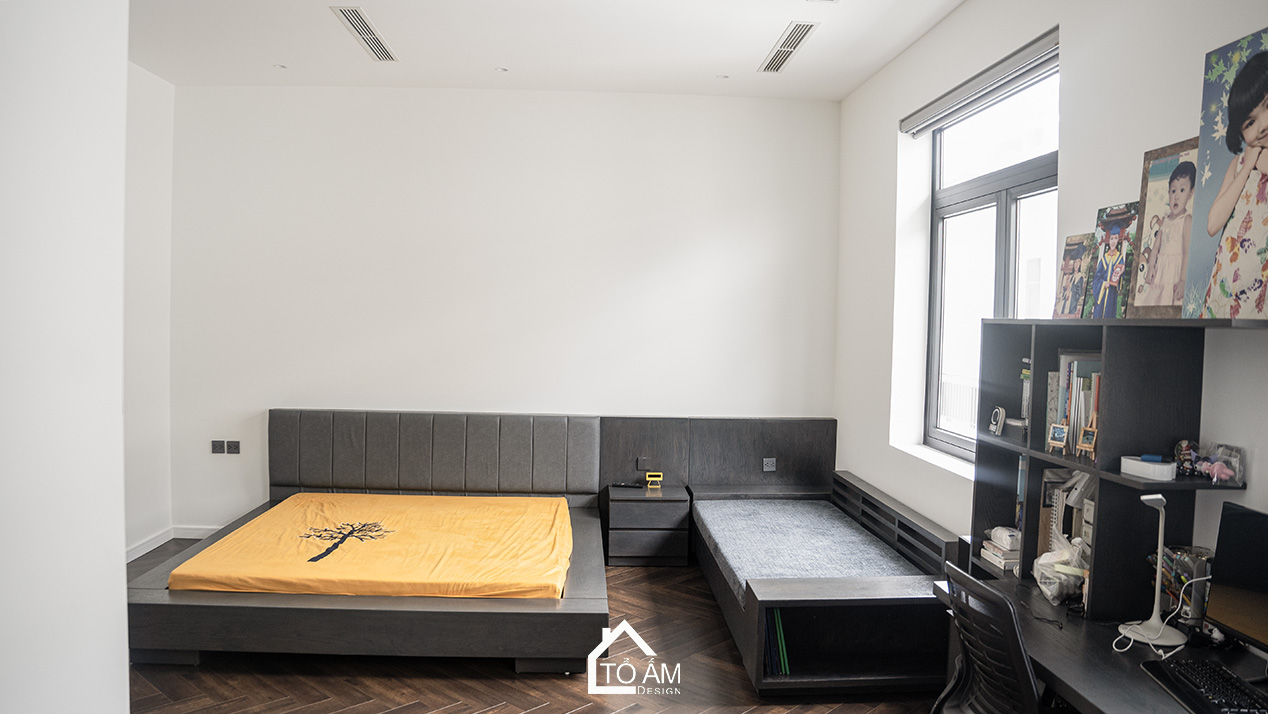 Phòng ngủ con gái: Dịu dàng – cảm xúc – sáng tạo - Hoàn thiện công trình Biệt thự Gỗ Sồi Mỹ Ecopark - Tổ Ấm Design