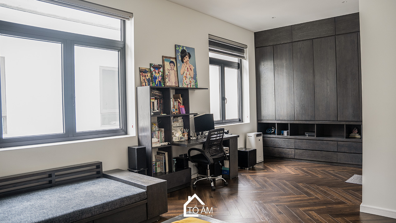 Phòng ngủ con gái: Dịu dàng – cảm xúc – sáng tạo - Hoàn thiện công trình Biệt thự Gỗ Sồi Mỹ Ecopark - Tổ Ấm Design