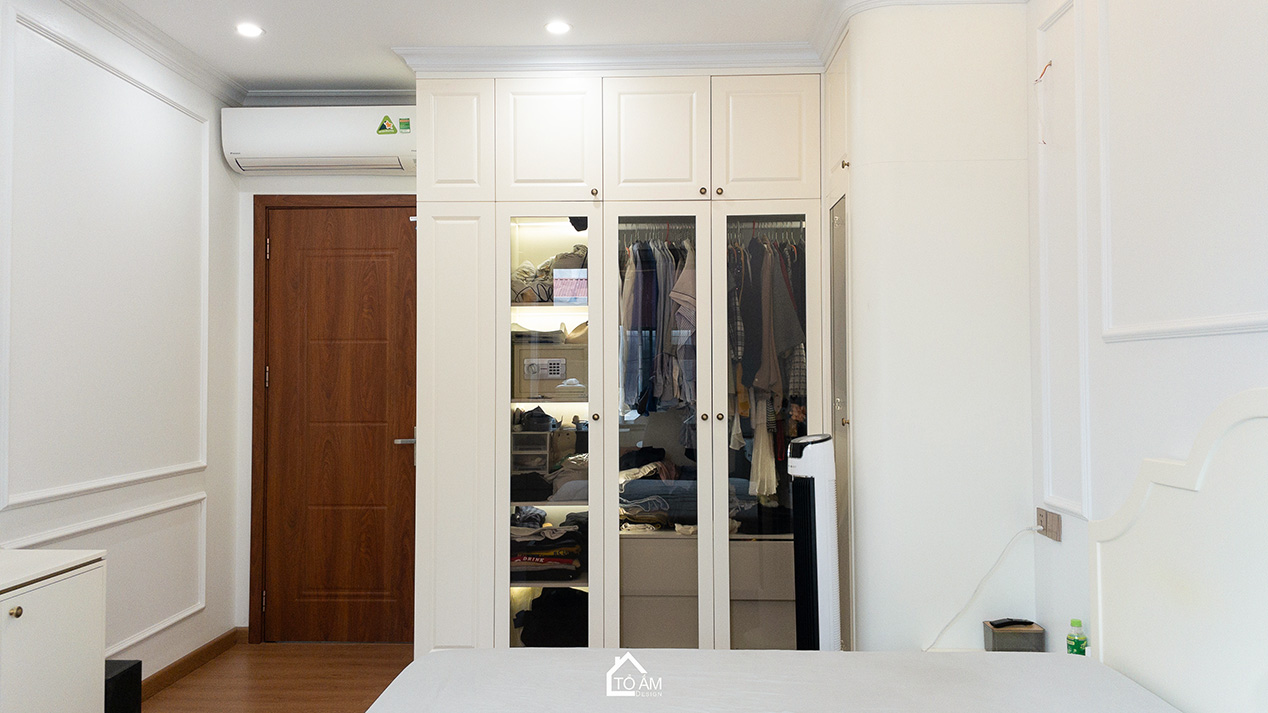 Phòng ngủ con gái: Trẻ trung, thanh lịch nhưng vẫn hài hòa phong cách chung - Hoàn thiện công trình Biệt thự sân vườn Đông Anh - Tổ Ấm Design