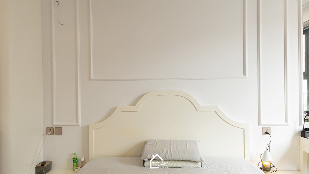 Phòng ngủ con gái: Trẻ trung, thanh lịch nhưng vẫn hài hòa phong cách chung - Hoàn thiện công trình Biệt thự sân vườn Đông Anh - Tổ Ấm Design